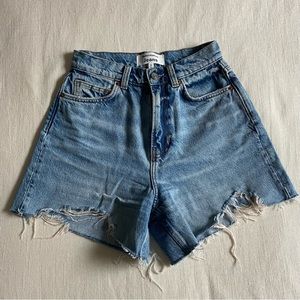 Reformation Wilder High Waisted Distressed Denim Shorts Size 23